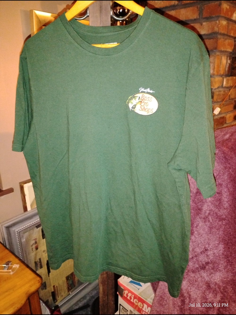 Woman's Green Bass Pro Shops Logo Short Sleeve T-Shirt Size XL